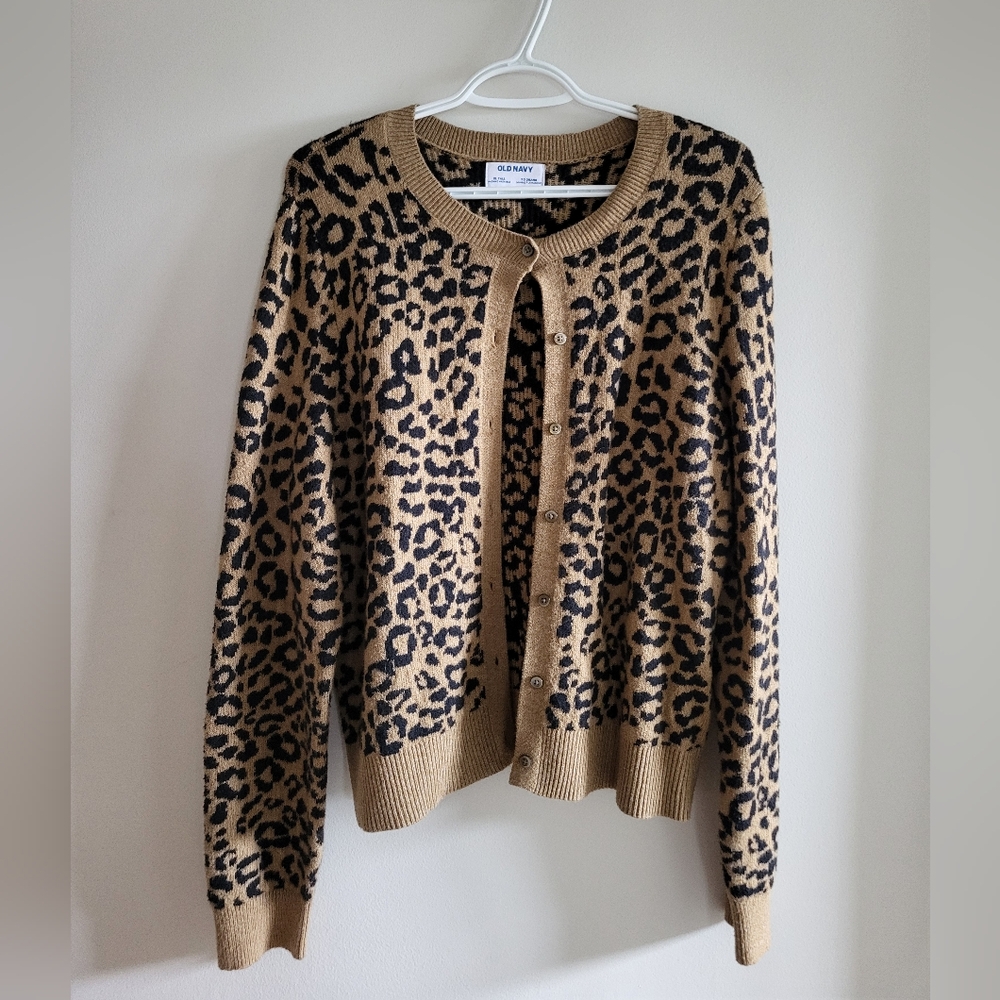 Animal Print Cardigan Old Navy XL Tall